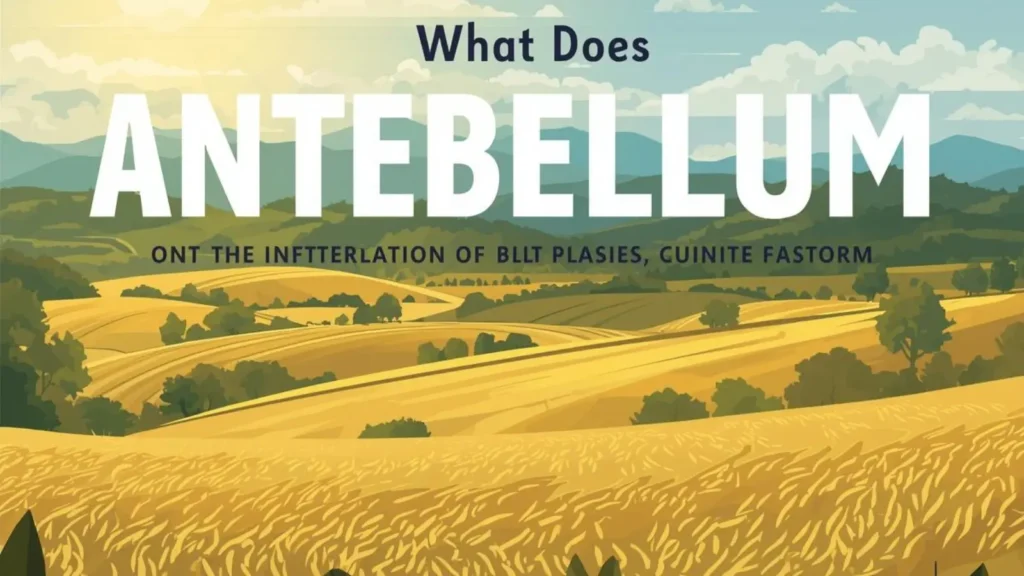 What Does Antebellum Mean