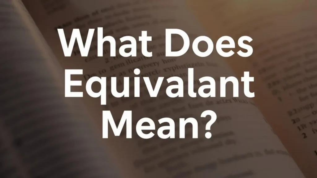 What Does Equivalent Mean
